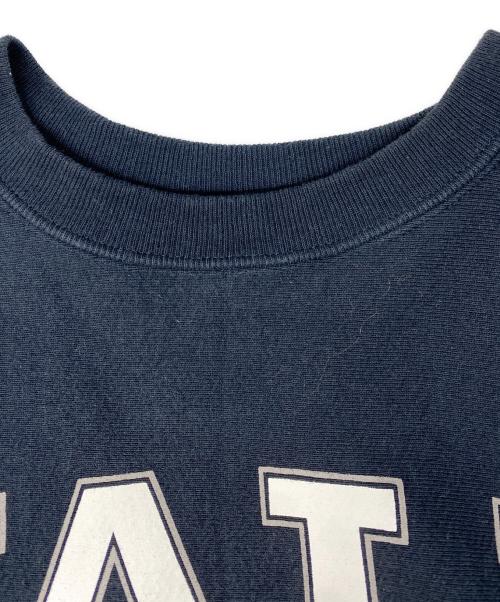 Champion REVERSE WEAVE（チャンピオン リバース ウィーブ）Champion REVERSE WEAVE (チャンピオン リバース ウィーブ) プリントクルーネックスウェット ネイビー サイズ:Ｍの古着・服飾アイテム