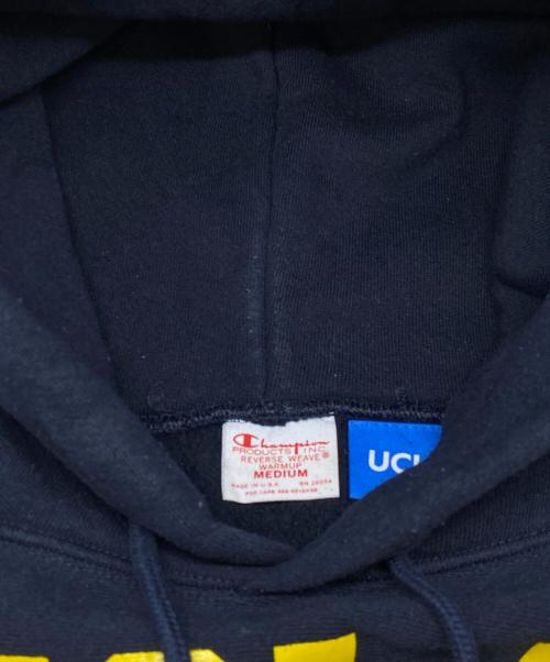 Champion REVERSE WEAVE（チャンピオン リバース ウィーブ）Champion REVERSE WEAVE (チャンピオン リバース ウィーブ) プリントパーカー ネイビー サイズ:Mの古着・服飾アイテム