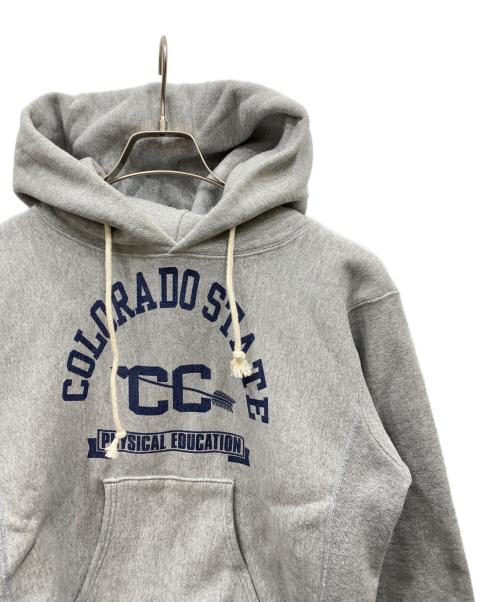 Champion REVERSE WEAVE（チャンピオン リバース ウィーブ）Champion REVERSE WEAVE (チャンピオン リバース ウィーブ) プリントパーカー グレー サイズ:Mの古着・服飾アイテム