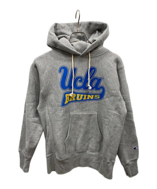 Champion REVERSE WEAVE（チャンピオン リバース ウィーブ）Champion REVERSE WEAVE (チャンピオン リバース ウィーブ) プリントパーカー グレー サイズ:Mの古着・服飾アイテム