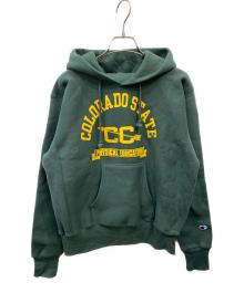 Champion REVERSE WEAVE（チャンピオン リバース ウィーブ）の古着「プリントパーカー」｜グリーン