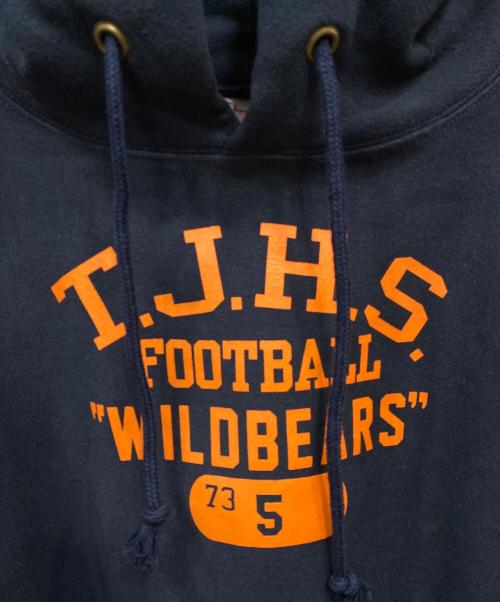 Champion REVERSE WEAVE（チャンピオン リバース ウィーブ）Champion REVERSE WEAVE (チャンピオン リバース ウィーブ) プリントパーカー ネイビー サイズ:Mの古着・服飾アイテム