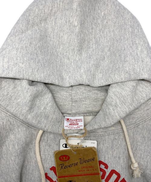 Champion REVERSE WEAVE（チャンピオン リバース ウィーブ）Champion REVERSE WEAVE (チャンピオン リバース ウィーブ) 染み込みプリントパーカー グレー サイズ:M 未使用品の古着・服飾アイテム
