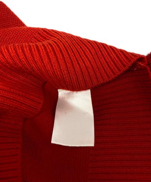 DRIES VAN NOTEN（ドリスヴァンノッテン）DRIES VAN NOTEN (ドリスヴァンノッテン) 勾玉刺繍 ウールクルーネックニット レッド サイズ:Ｓの古着・服飾アイテム