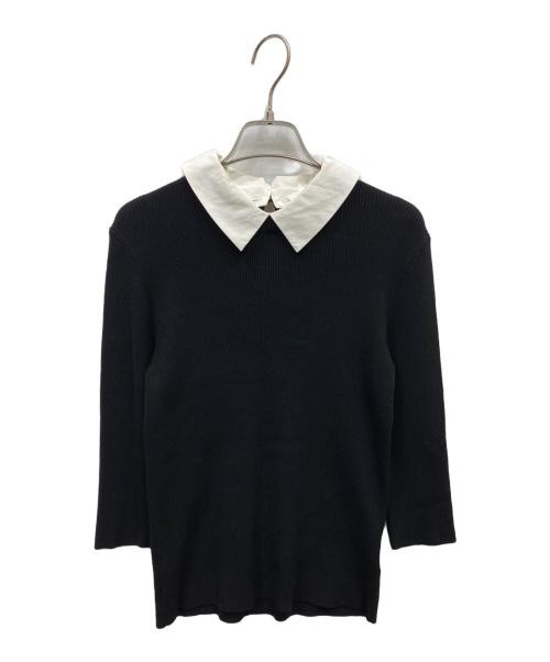 Apuweiser-riche（アプワイザーリッシェ）Apuweiser-riche (アプワイザーリッシェ) 衿付きリブニット ブラック サイズ:2の古着・服飾アイテム