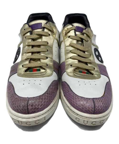 GUCCI（グッチ）GUCCI (グッチ) ローカットスニーカー ホワイト サイズ:8の古着・服飾アイテム