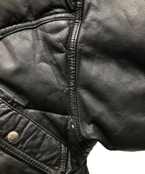 HARLEY-DAVIDSON（ハーレーダビッドソン）HARLEY-DAVIDSON (ハーレーダビッドソン) レザーダウンジャケット ブラック サイズ:Mの古着・服飾アイテム