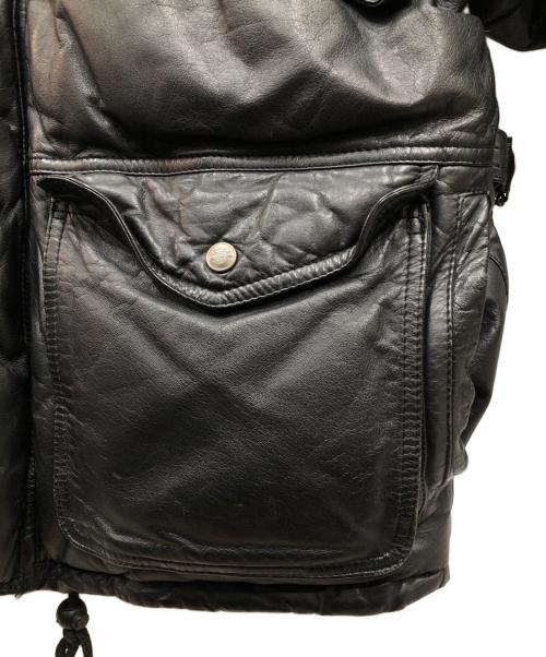 HARLEY-DAVIDSON（ハーレーダビッドソン）HARLEY-DAVIDSON (ハーレーダビッドソン) レザーダウンジャケット ブラック サイズ:Mの古着・服飾アイテム