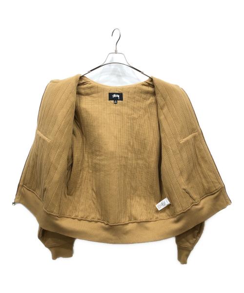 stussy（ステューシー）stussy (ステューシー) VERTICAL QUILTED ZIP HOODIE ブラウン サイズ:Mの古着・服飾アイテム