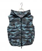 Dartin Bonapartoダルタン ボナパルト）の古着「カモ柄ダウンベスト」｜スカイブルー