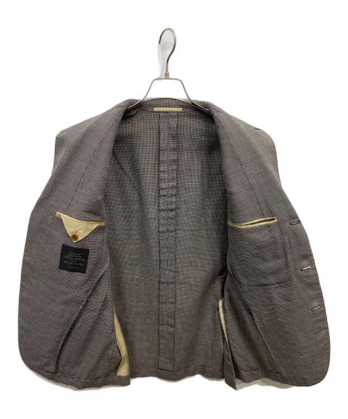 UNITED ARROWS（ユナイテッドアローズ）UNITED ARROWS (ユナイテッドアローズ) マイクロチェック3Bジャケット ブラウン サイズ:46の古着・服飾アイテム