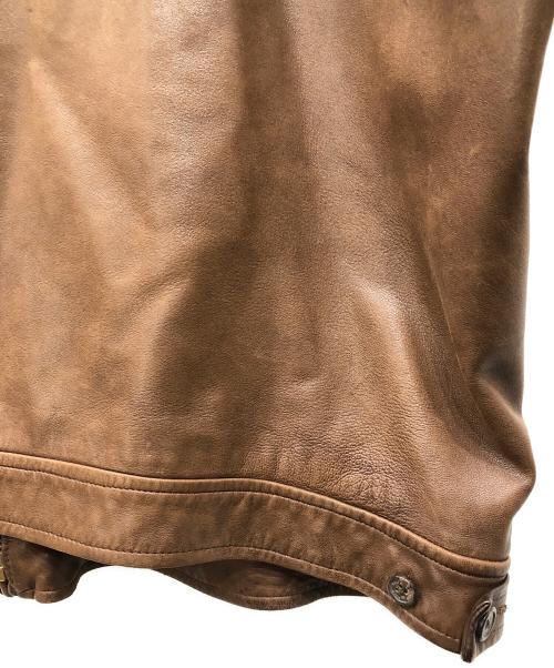 POLO RALPH LAUREN（ポロ・ラルフローレン）POLO RALPH LAUREN (ポロ・ラルフローレン) レザージャケット ブラウン サイズ:XXLの古着・服飾アイテム