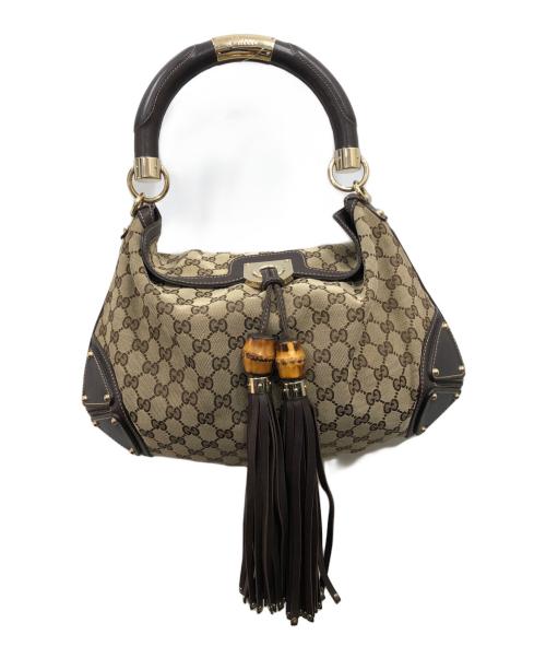 GUCCI（グッチ）GUCCI (グッチ) インディハンドバッグ ブラウンの古着・服飾アイテム