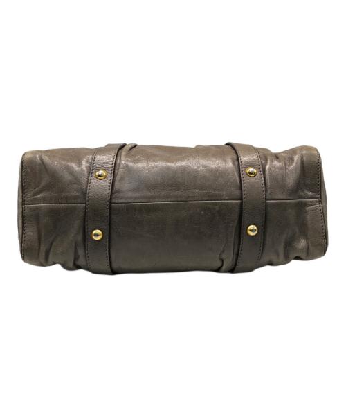 MIU MIU（ミュウミュウ）MIU MIU (ミュウミュウ) レザーハンドバッグ ベージュの古着・服飾アイテム