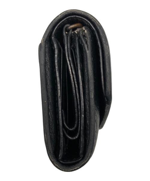 Maison Margiela（メゾンマルジェラ）Maison Margiela (メゾンマルジェラ) グレインレザー 3つ折り コンパクトウォレット ブラックの古着・服飾アイテム