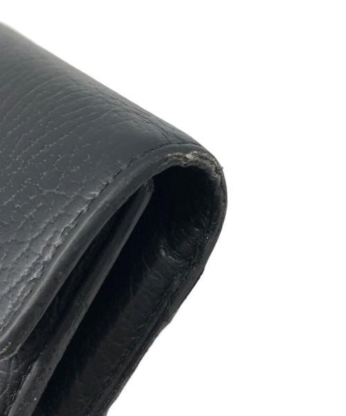 Maison Margiela（メゾンマルジェラ）Maison Margiela (メゾンマルジェラ) グレインレザー 3つ折り コンパクトウォレット ブラックの古着・服飾アイテム