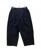 nest Robeネストローブ）の古着「コットンチノ近江晒 タックパンツ」｜ネイビー