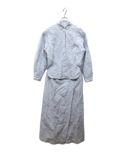 mina perhonen（ミナ ペルホネン）mina perhonen (ミナ ペルホネン) march ドレス ブルー サイズ:38の古着・服飾アイテム