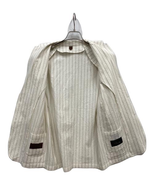 UNITED ARROWS（ユナイテッドアローズ）UNITED ARROWS (ユナイテッドアローズ) シアサッカーストライプシングル2ボタンジャケット ホワイト サイズ:46の古着・服飾アイテム