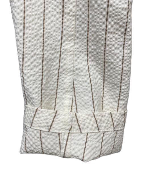 UNITED ARROWS（ユナイテッドアローズ）UNITED ARROWS (ユナイテッドアローズ) シアサッカーストライプシングル2ボタンジャケット ホワイト サイズ:46の古着・服飾アイテム