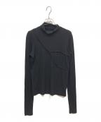 MM6 Maison Margielaエムエムシックスメゾンマルジェラ）の古着「レイヤードハイネックカットソー」｜ブラック