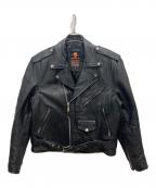 CUIRS LONDONキュイーロンドン）の古着「レザーダブルライダースジャケット」｜ブラック