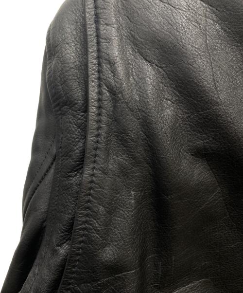 CUIRS LONDON（キュイーロンドン）CUIRS LONDON (キュイーロンドン) レザーダブルライダースジャケット ブラック サイズ:Lの古着・服飾アイテム