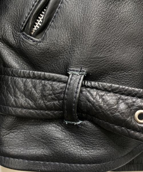 CUIRS LONDON（キュイーロンドン）CUIRS LONDON (キュイーロンドン) レザーダブルライダースジャケット ブラック サイズ:Lの古着・服飾アイテム