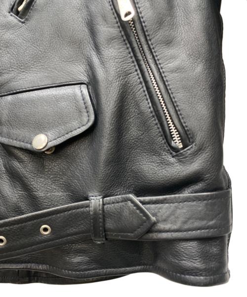 CUIRS LONDON（キュイーロンドン）CUIRS LONDON (キュイーロンドン) レザーダブルライダースジャケット ブラック サイズ:Lの古着・服飾アイテム