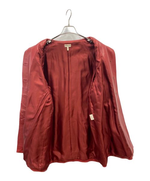 HERMES（エルメス）HERMES (エルメス) チンスト付きラムレザーステンカラーコート レッド サイズ:40の古着・服飾アイテム