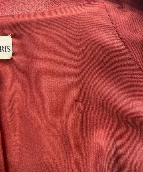 HERMES（エルメス）HERMES (エルメス) チンスト付きラムレザーステンカラーコート レッド サイズ:40の古着・服飾アイテム