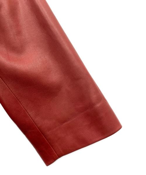 HERMES（エルメス）HERMES (エルメス) チンスト付きラムレザーステンカラーコート レッド サイズ:40の古着・服飾アイテム