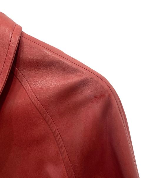 HERMES（エルメス）HERMES (エルメス) チンスト付きラムレザーステンカラーコート レッド サイズ:40の古着・服飾アイテム