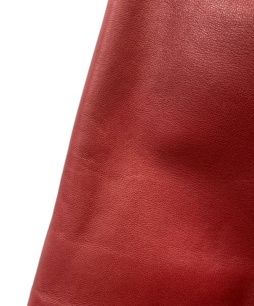 HERMES（エルメス）HERMES (エルメス) チンスト付きラムレザーステンカラーコート レッド サイズ:40の古着・服飾アイテム