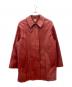 HERMES（エルメス）の古着「チンスト付きラムレザーステンカラーコート」｜レッド