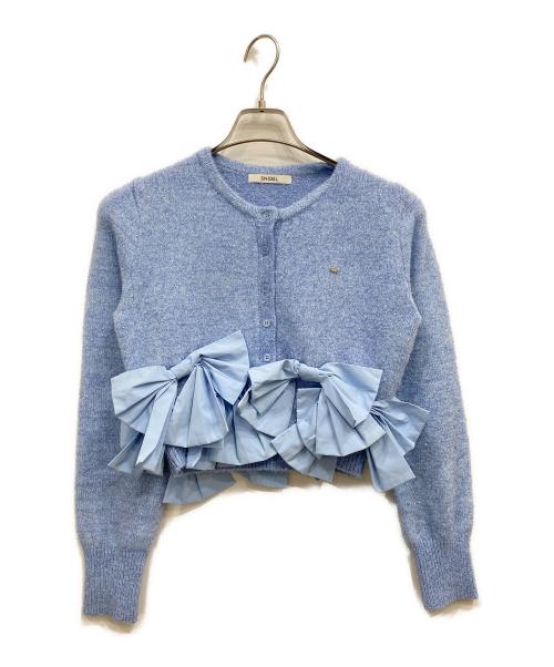 Snidel（スナイデル）Snidel (スナイデル) リボンモチーフカーディガン スカイブルー サイズ:FREEの古着・服飾アイテム