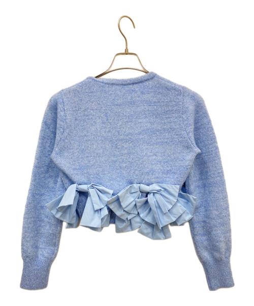 Snidel（スナイデル）Snidel (スナイデル) リボンモチーフカーディガン スカイブルー サイズ:FREEの古着・服飾アイテム