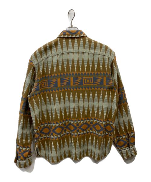 RRL（ダブルアールエル）RRL (ダブルアールエル) ネイティブ柄ジャガード織りワークシャツ ブラウン サイズ:XLの古着・服飾アイテム