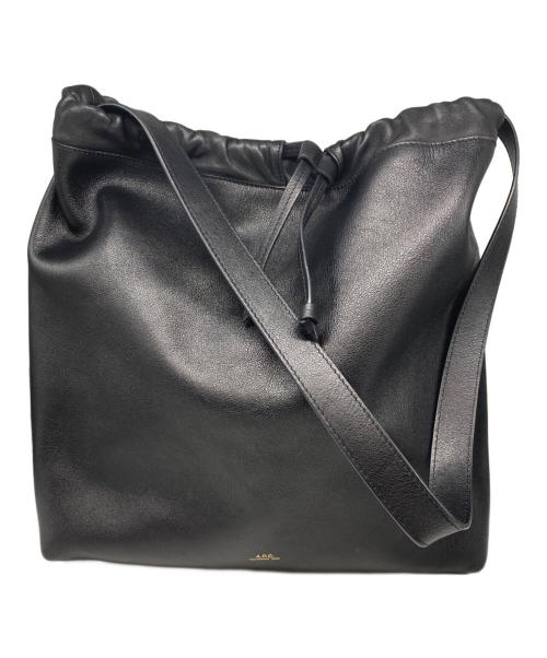 A.P.C.（アーペーセー）A.P.C. (アーペーセー) レザーショルダーバッグ ブラックの古着・服飾アイテム
