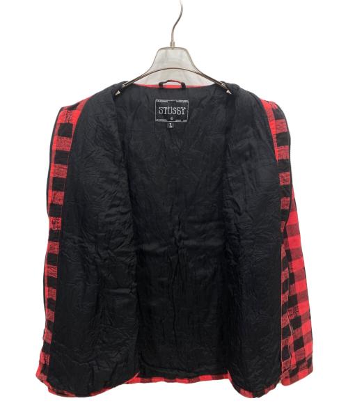 OLD STUSSY（オールドステューシー）OLD STUSSY (オールドステューシー) チェックシャツジャケット レッド サイズ:Lの古着・服飾アイテム