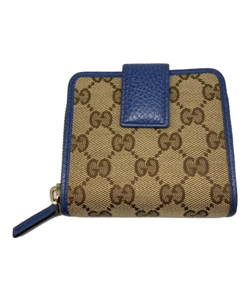 GUCCI（グッチ）GUCCI (グッチ) ラウンドジップウォレット ブルーの古着・服飾アイテム