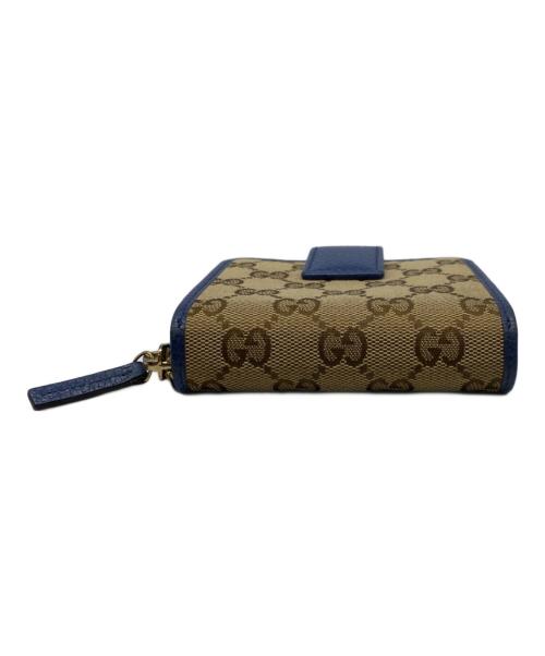 GUCCI（グッチ）GUCCI (グッチ) ラウンドジップウォレット ブルーの古着・服飾アイテム