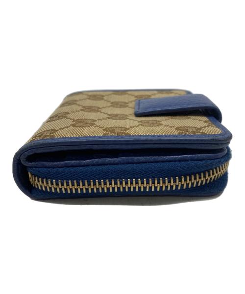 GUCCI（グッチ）GUCCI (グッチ) ラウンドジップウォレット ブルーの古着・服飾アイテム