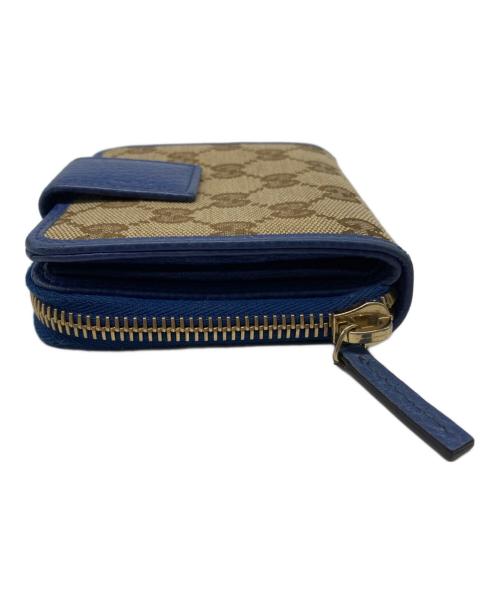 GUCCI（グッチ）GUCCI (グッチ) ラウンドジップウォレット ブルーの古着・服飾アイテム