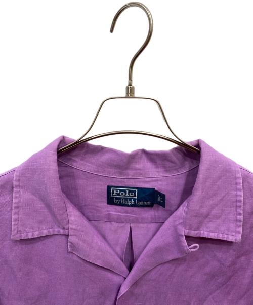 POLO RALPH LAUREN（ポロ・ラルフローレン）POLO RALPH LAUREN (ポロ・ラルフローレン) シルクリネンオープンカラーシャツ パープル サイズ:Lの古着・服飾アイテム