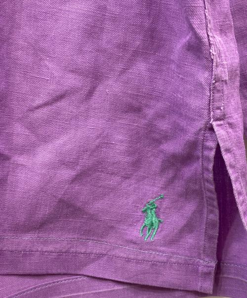 POLO RALPH LAUREN（ポロ・ラルフローレン）POLO RALPH LAUREN (ポロ・ラルフローレン) シルクリネンオープンカラーシャツ パープル サイズ:Lの古着・服飾アイテム