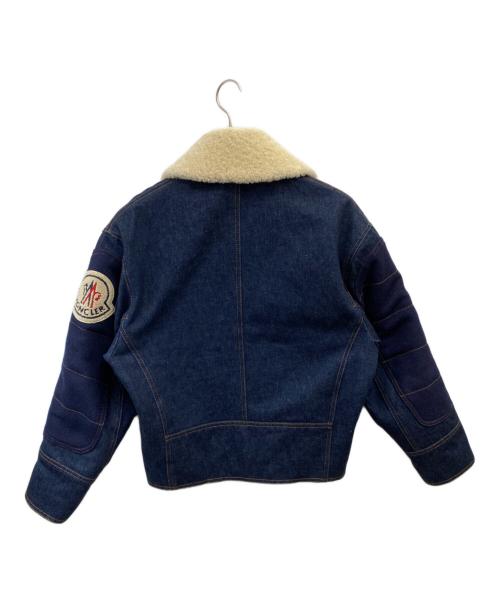 MONCLER（モンクレール）MONCLER (モンクレール) AMI Alexandre Mattiussi (アミアレクサンドルマテュッシ) 襟ボア デニムダウンジャケット インディゴの古着・服飾アイテム