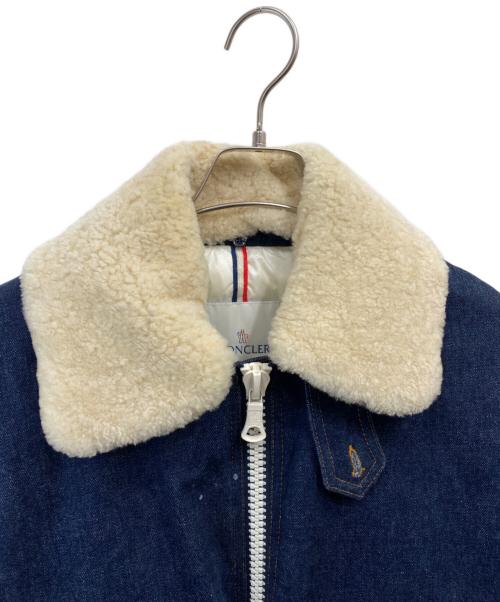 MONCLER（モンクレール）MONCLER (モンクレール) AMI Alexandre Mattiussi (アミアレクサンドルマテュッシ) 襟ボア デニムダウンジャケット インディゴの古着・服飾アイテム