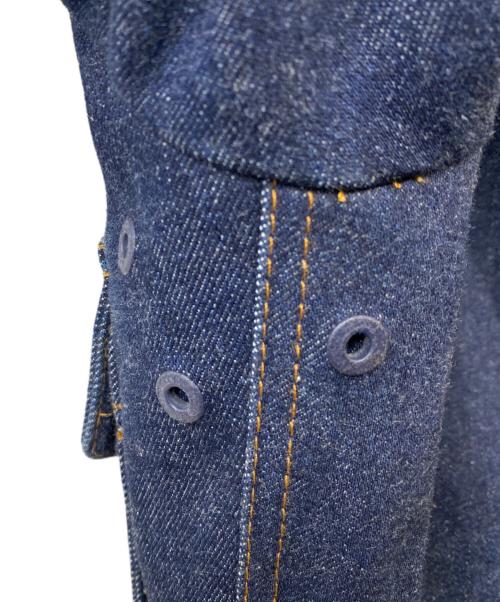 MONCLER（モンクレール）MONCLER (モンクレール) AMI Alexandre Mattiussi (アミアレクサンドルマテュッシ) 襟ボア デニムダウンジャケット インディゴの古着・服飾アイテム