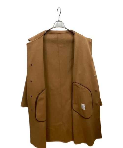 LA BOUCLE（ラ ブークル）LA BOUCLE (ラ ブークル) ウールカシミヤ リバーコート ブラウン サイズ:2の古着・服飾アイテム